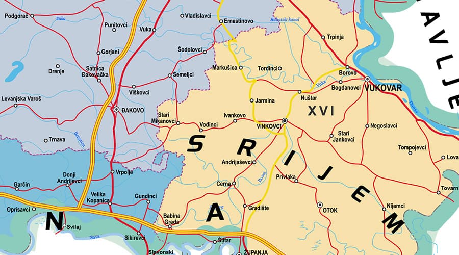 Political map - Croatia regions Srijem