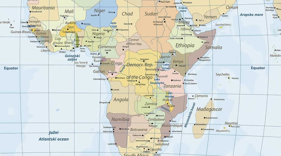 Political map of the world POLZO2 Afrika
