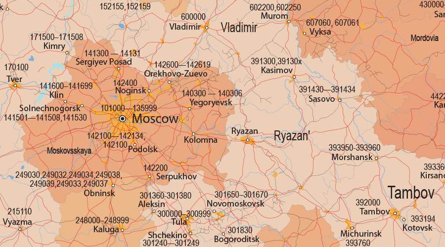 Europe - postal codes map