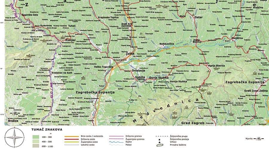 School map Krapina-Zagorje County 