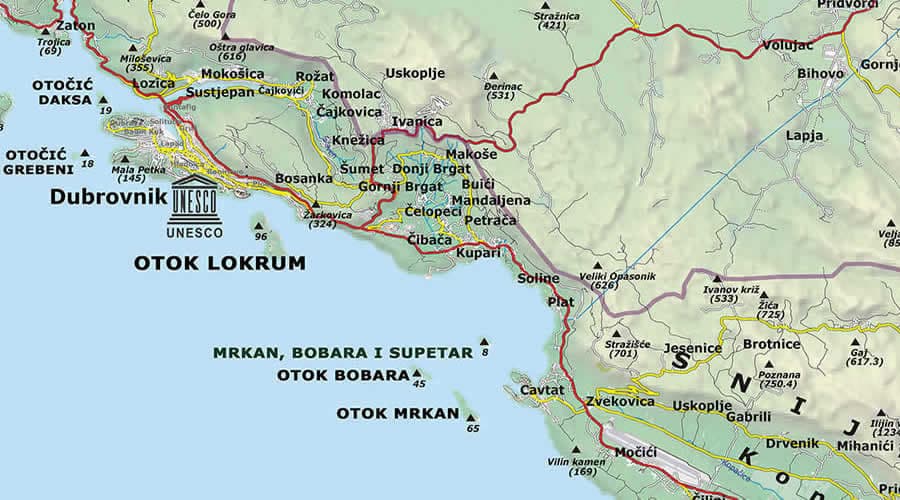 Dubrovnik-Neretva County Wall Map