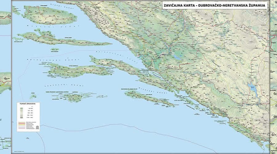 Dubrovnik-Neretva County Wall Map