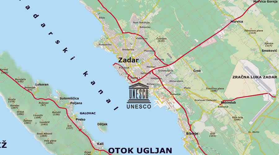 Zadar County School Map