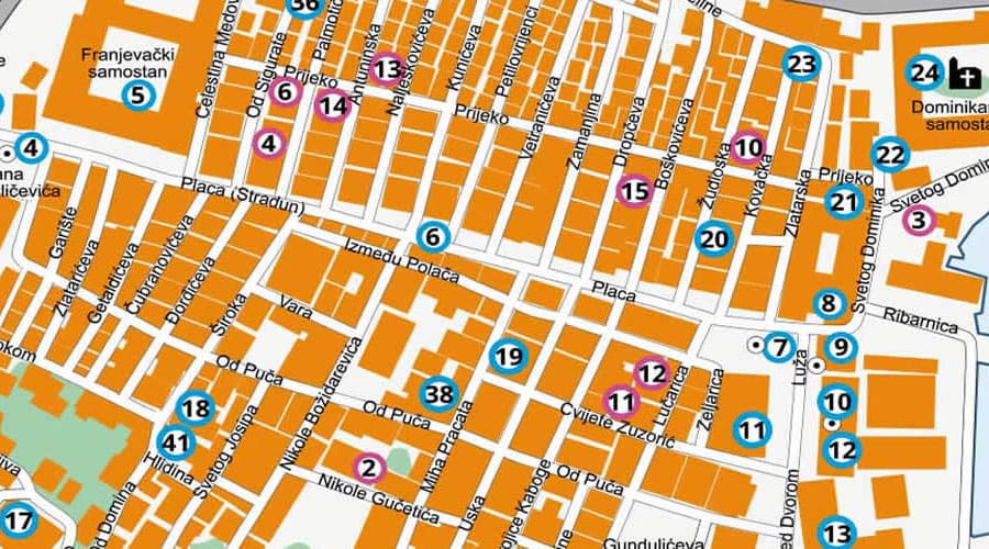 Dubrovnik Old Town map