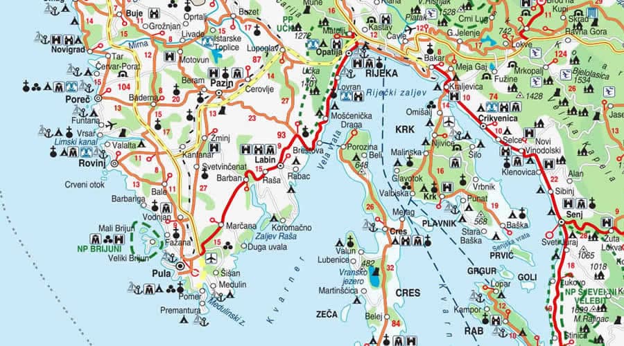 Cestovna i turistička karta Hrvatske