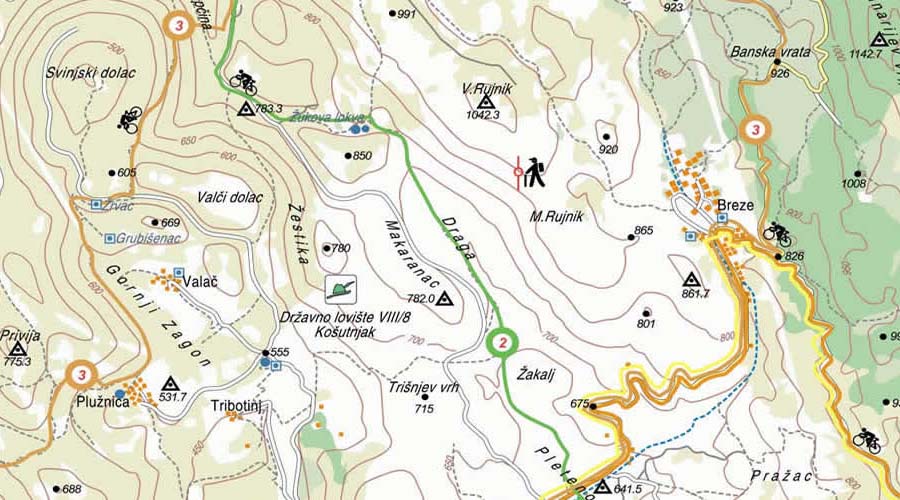 Road and tourist map of Vinodolski region