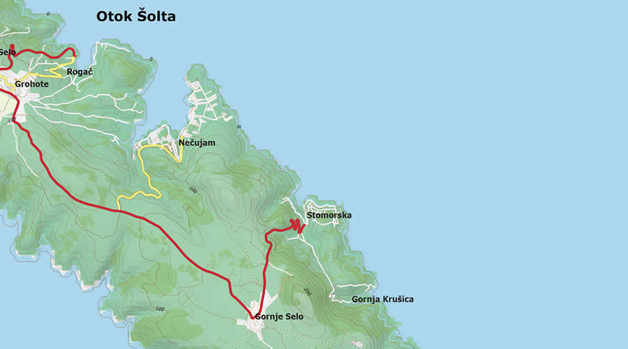 Island Brac map otok Šolta