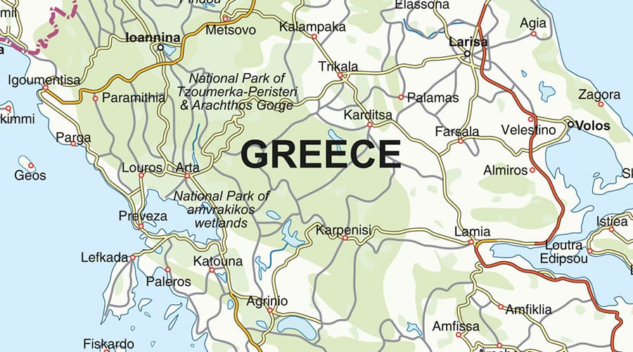 Southeast Europe map Grčka