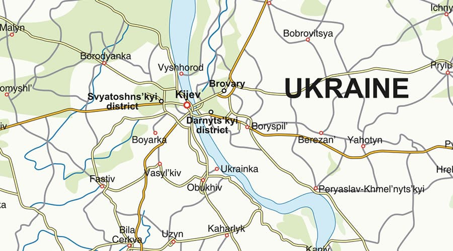 Southeast Europe map Ukrajina