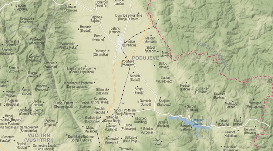 Kosovo map Podujevo