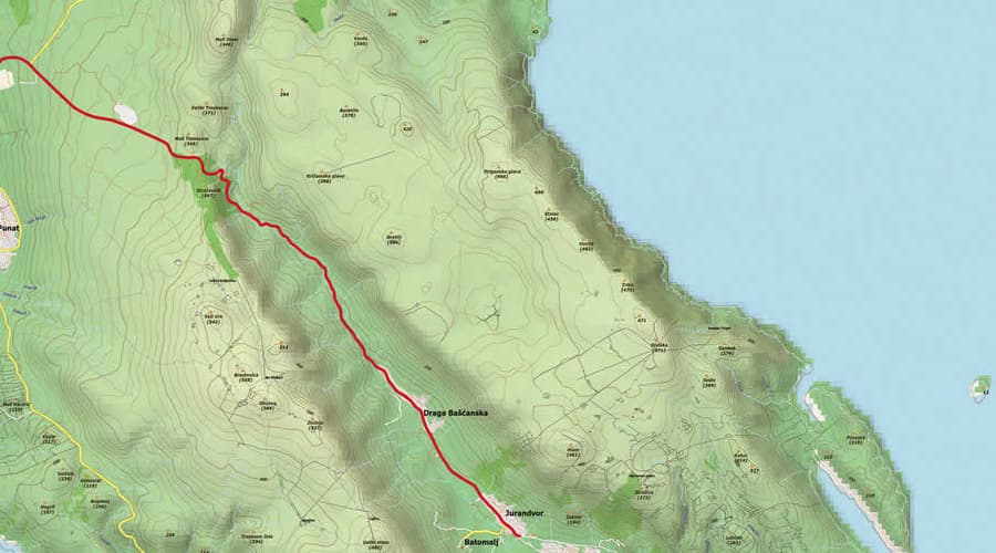 Island Krk map Jurandvor