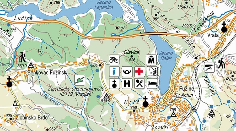 Vinodol topographic mapFužine