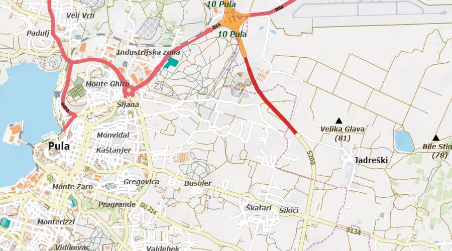 Istria County map Pula