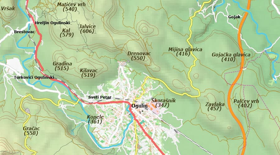 Karlovac County map Ogulin