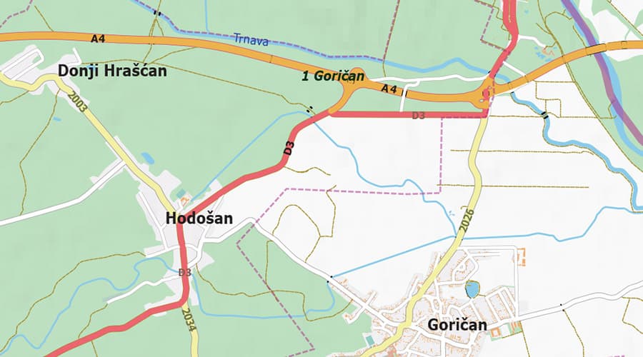 Međimurje County map Goričan