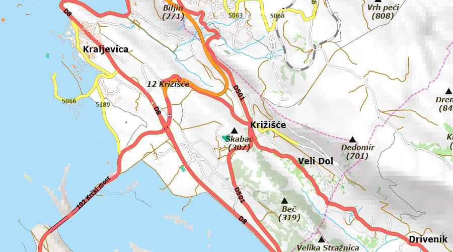 Primorje-Gorski Kotar County map Križišće