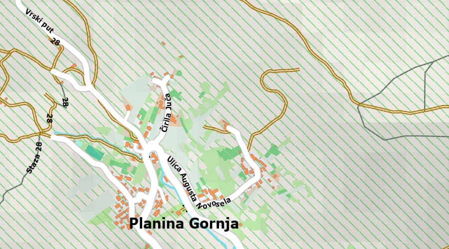 City of Zagreb vector map Planina donja