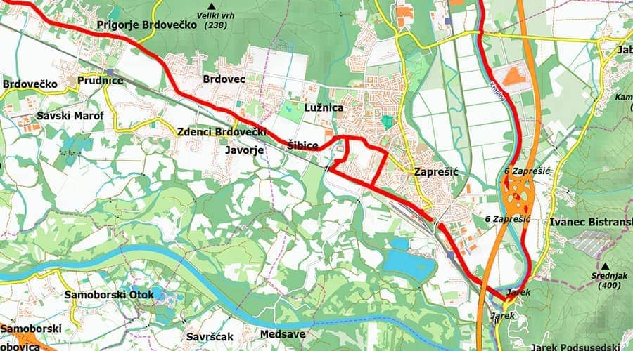 Map of Zagreb County Zaprešić
