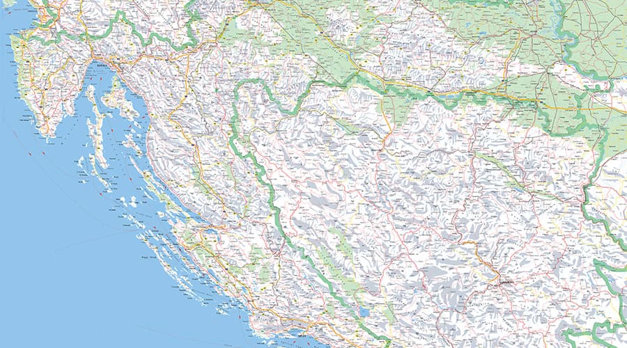 Auto karta Hrvatske, Slovenije i BiH