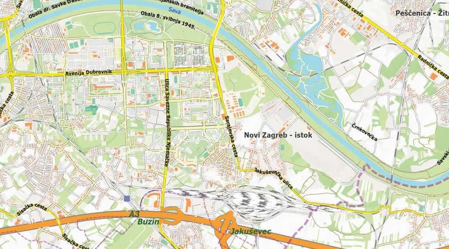 Zagreb karta okolice Jakuševec