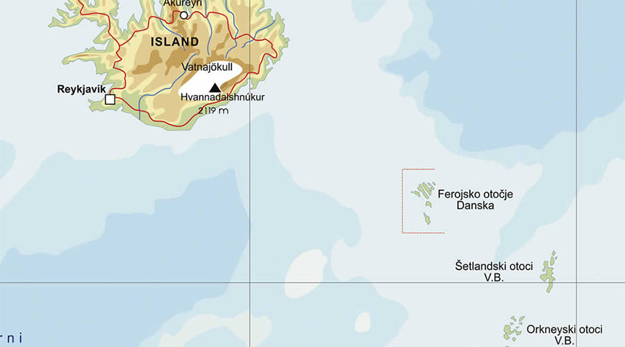 Europa karta Island