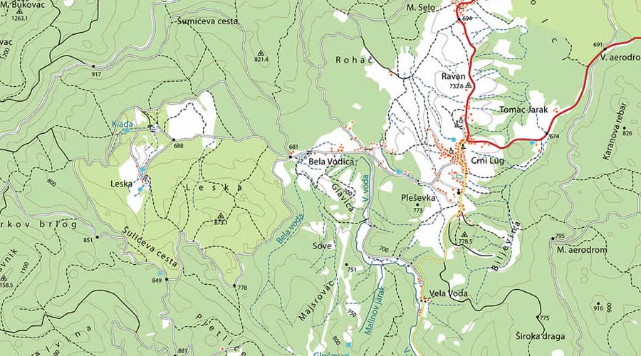 Nacionalni park Risnjak karta Crni lug