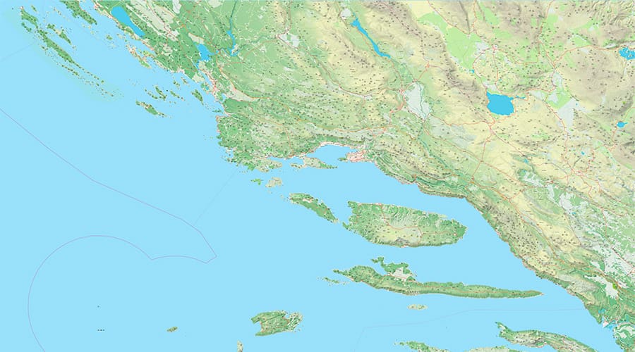 Splitsko-Dalmatinska županija karta